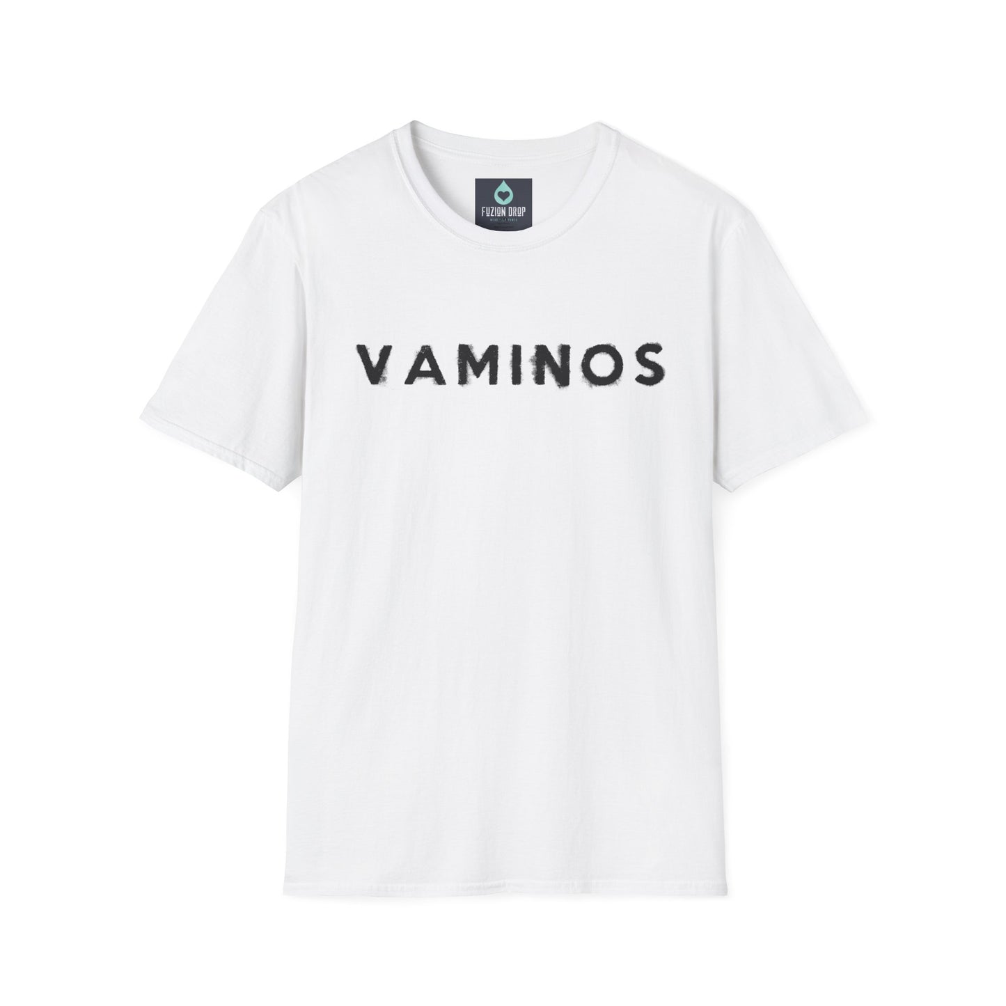 Unisex "Vaminos" Distressed Graphic Tee - Bold Black Casual T-Shirt