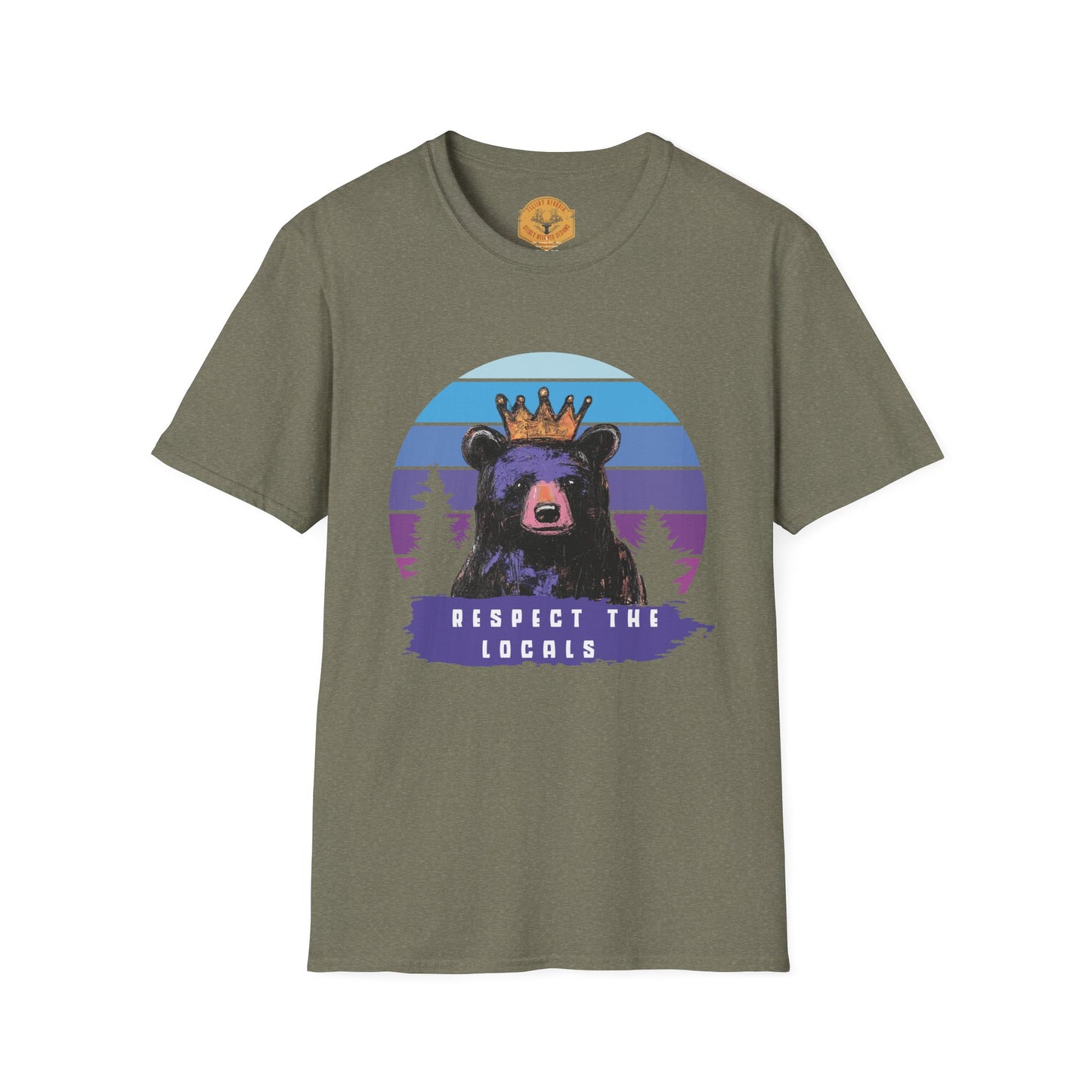 Respect the Locals T- Shirt  Vibrant Bear Graphic Tee Wildlife Conservation Shirt  Nature Lover Gift