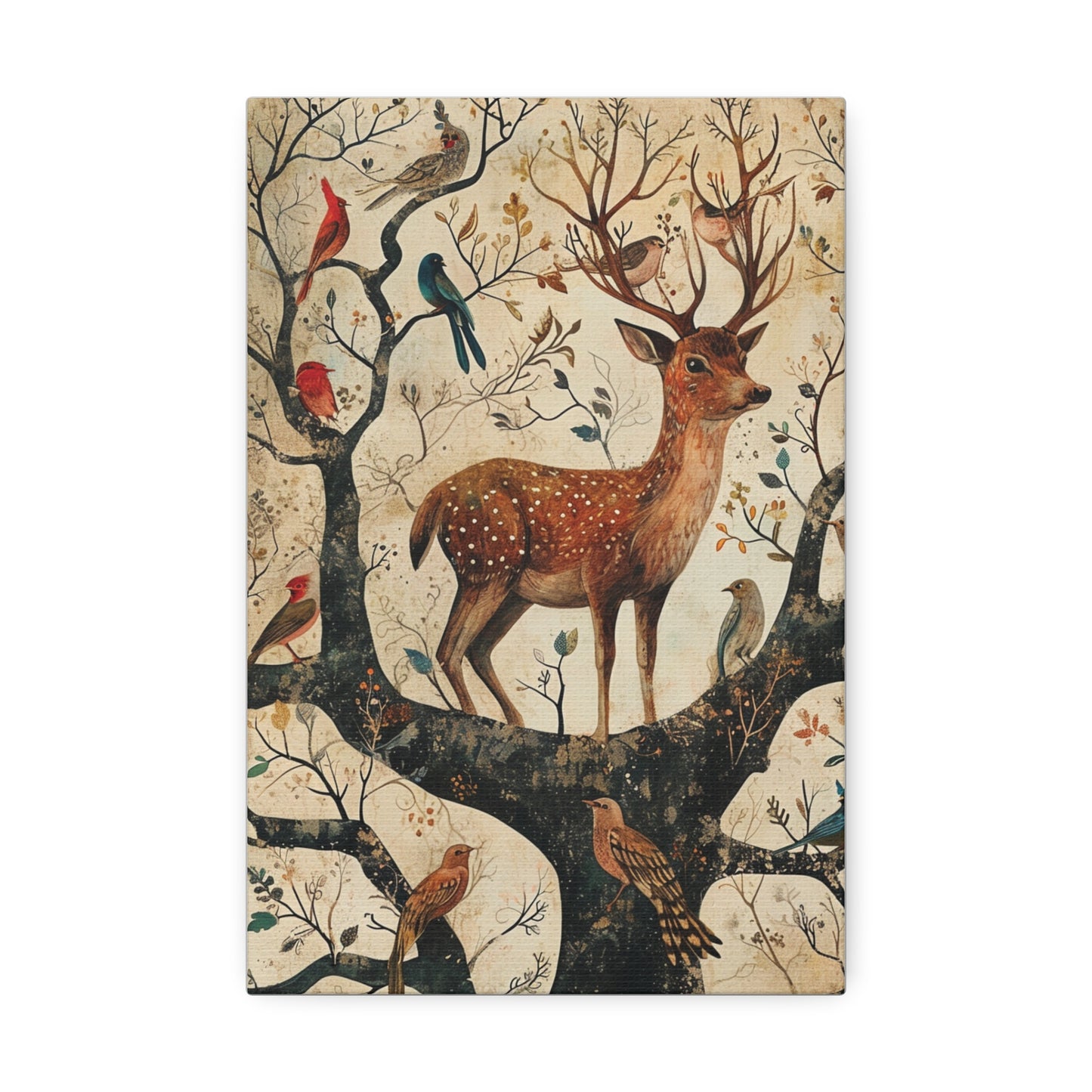 "Branch Manager" Whimsical Deer Canvas Art