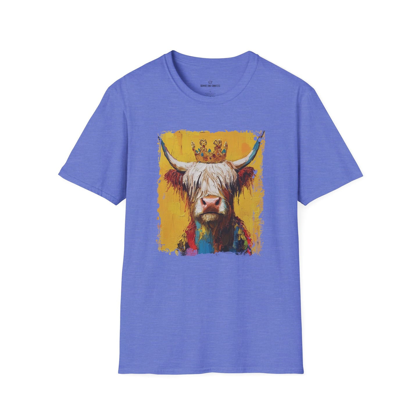 Highland Hair, Don't Care T-Shirt Highland Cow Vibrant Tee/Crowned and Connected Collection