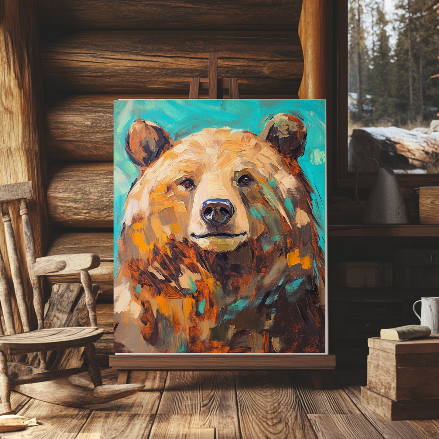 "Mr. Big Bear" Bold Bear Canvas Art
