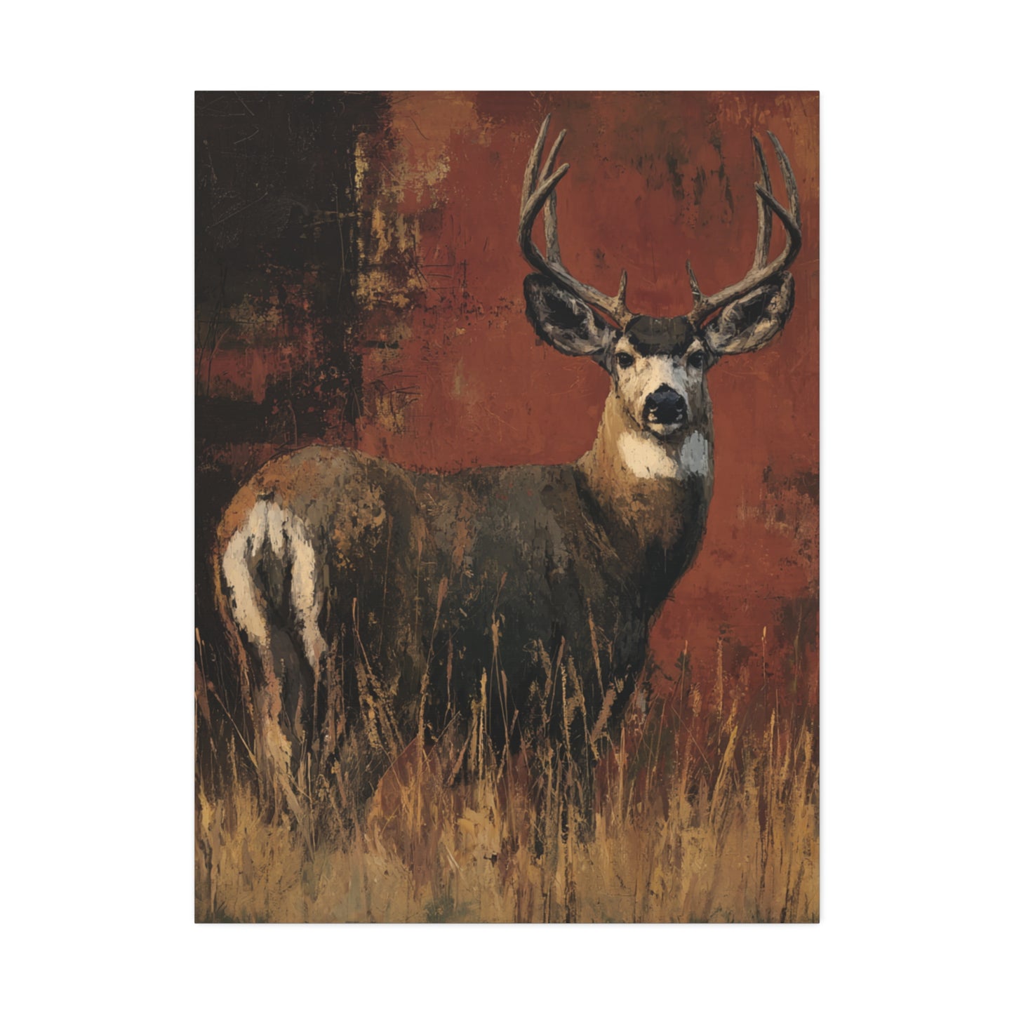 Benny - Abstract Deer Canvas Art