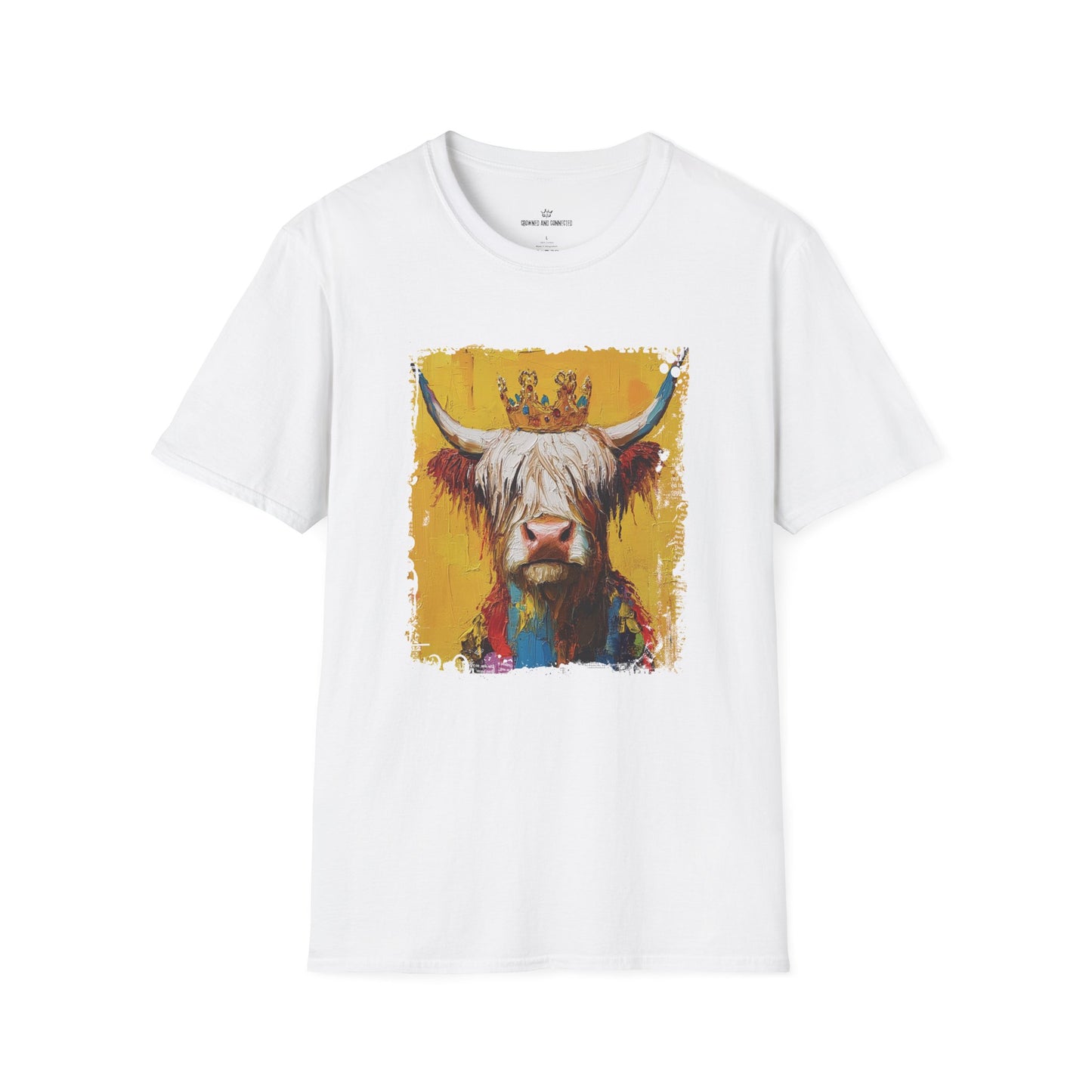Highland Hair, Don't Care T-Shirt Highland Cow Vibrant Tee/Crowned and Connected Collection