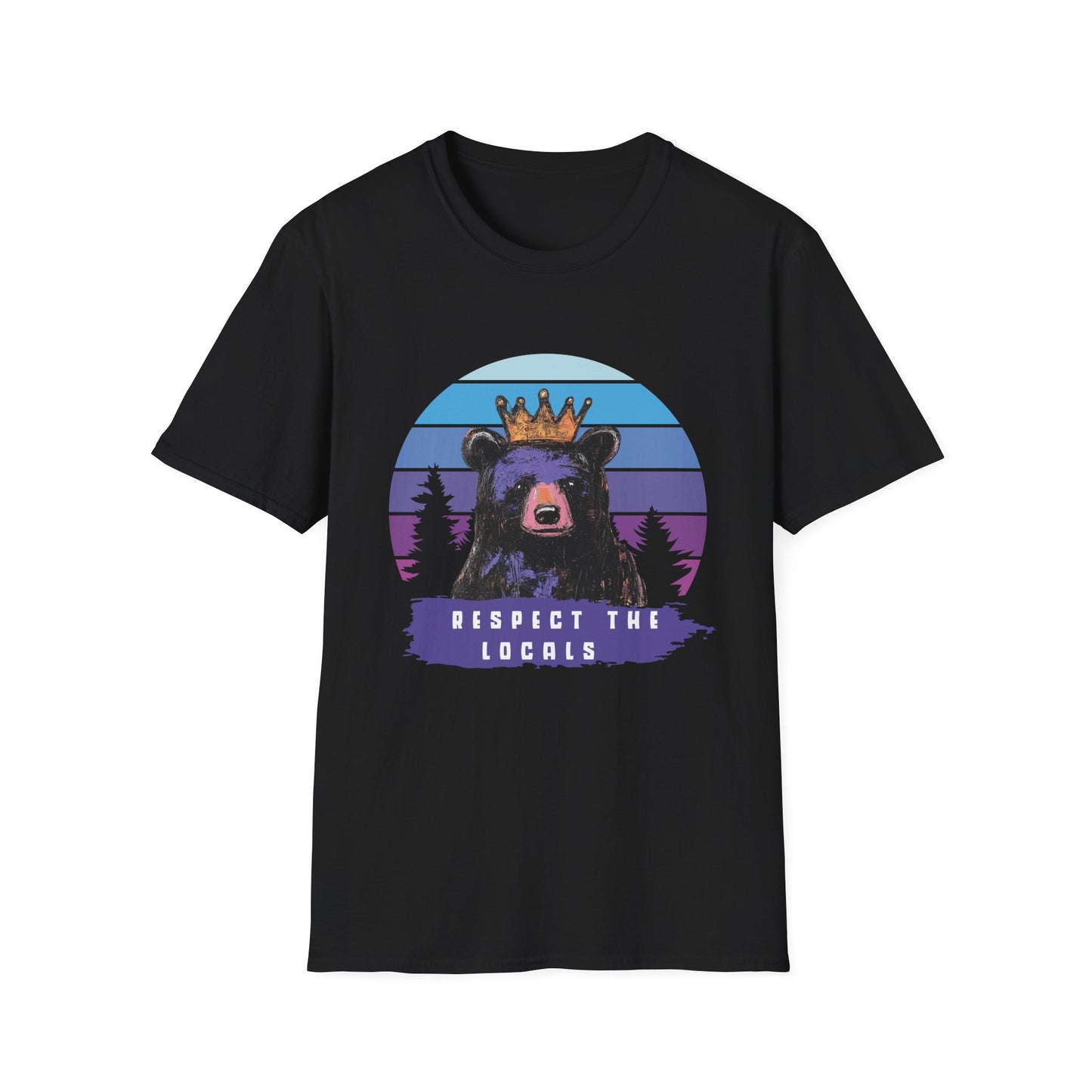 Respect the Locals T Shirt Vibrant Bear Graphic Tee Wildlife Conservation Shirt Nature Lover Gift