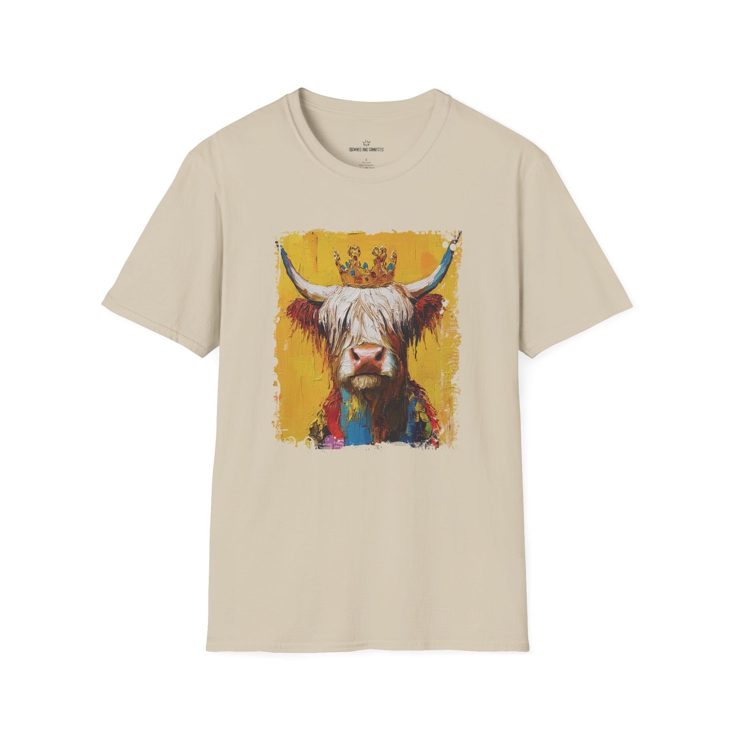 Highland Hair, Don't Care T-Shirt Highland Cow Vibrant Tee/Crowned and Connected Collection