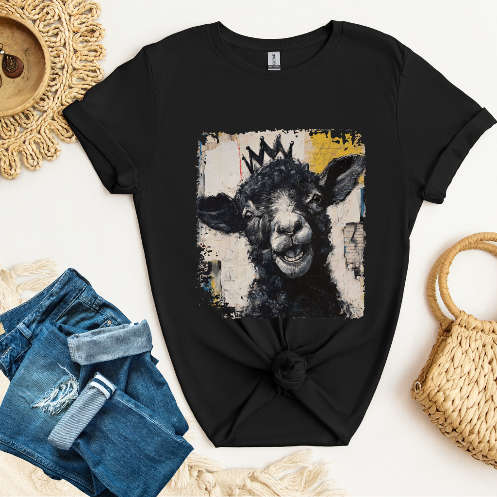 Black Sheep Crowned T-Shirt – Funny Animal Graphic Tee | Crowned & Connected Collection