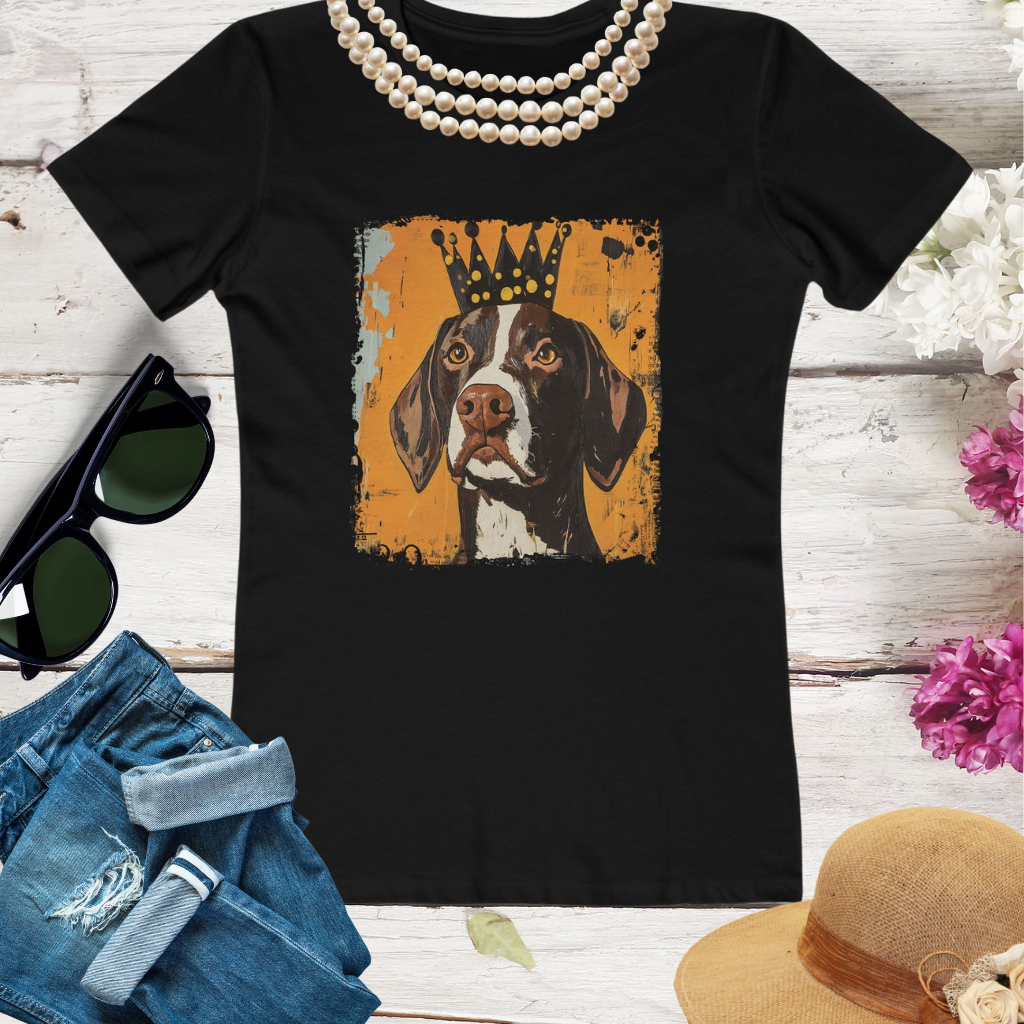 This Dog Won't Hunt, German Shorthair Pointer Funny T-shirt/The Boyfriend Tee for Women