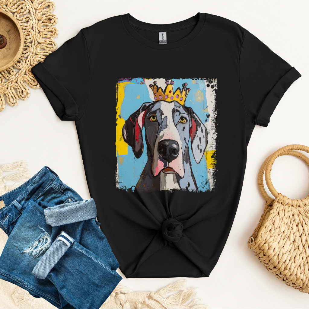 Great Dane Crowned T-Shirt – “Size Does Matter” Funny Dog Tee | Crowned & Connected Collection