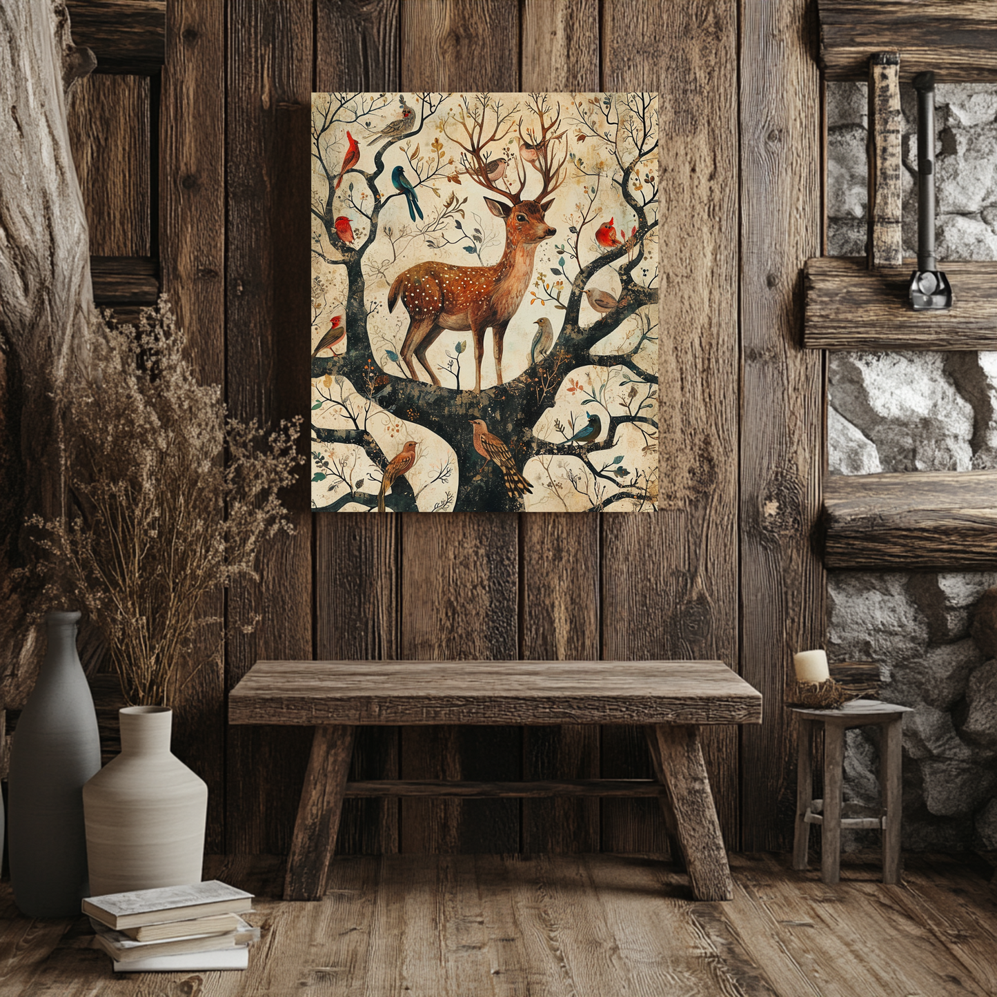 "Branch Manager" Whimsical Deer Canvas Art