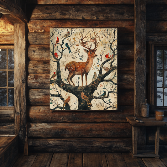 "Branch Manager" Whimsical Deer Canvas Art