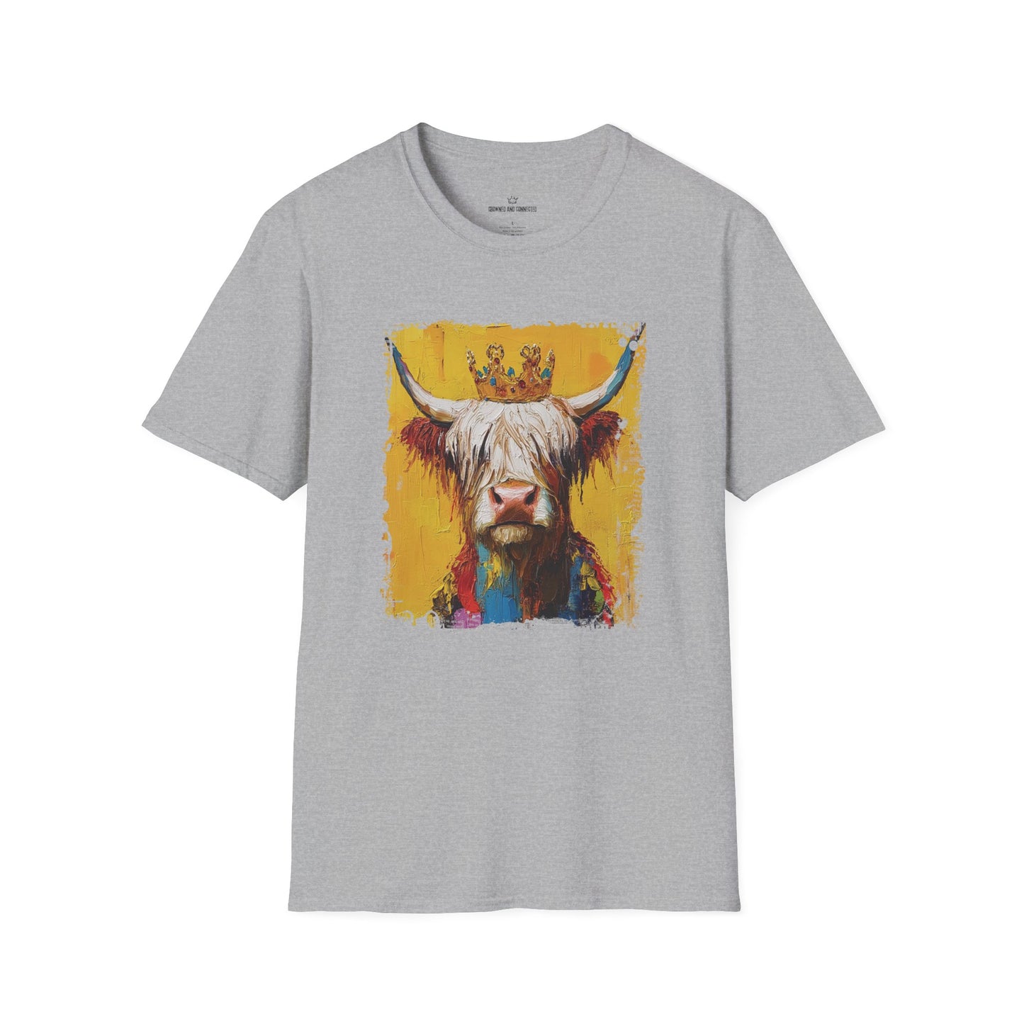 Highland Hair, Don't Care T-Shirt Highland Cow Vibrant Tee/Crowned and Connected Collection