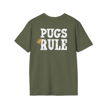 Pugs Rule Crown T-Shirt | Funny Pug Graphic Tee | Dog Lover Gift  Description/Crowned and Connected Collection