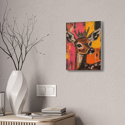 Darla- Whimsical Crowned Deer Canvas Art