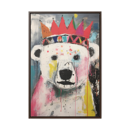 Bearsquiat Polar Bear Canvas Art – Bold, Basquiat-Inspired Street Art