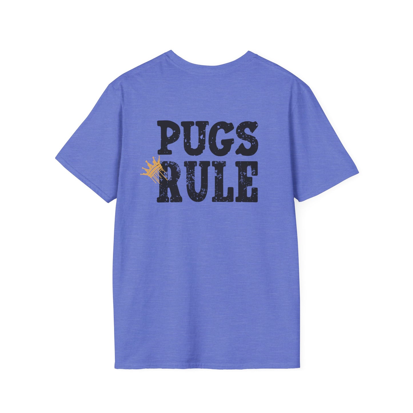 Pugs Rule Crown T-Shirt | Funny Pug Graphic Tee | Dog Lover Gift  Description/Crowned and Connected Collection