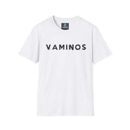 Unisex "Vaminos" Distressed Graphic Tee - Bold Black Casual T-Shirt