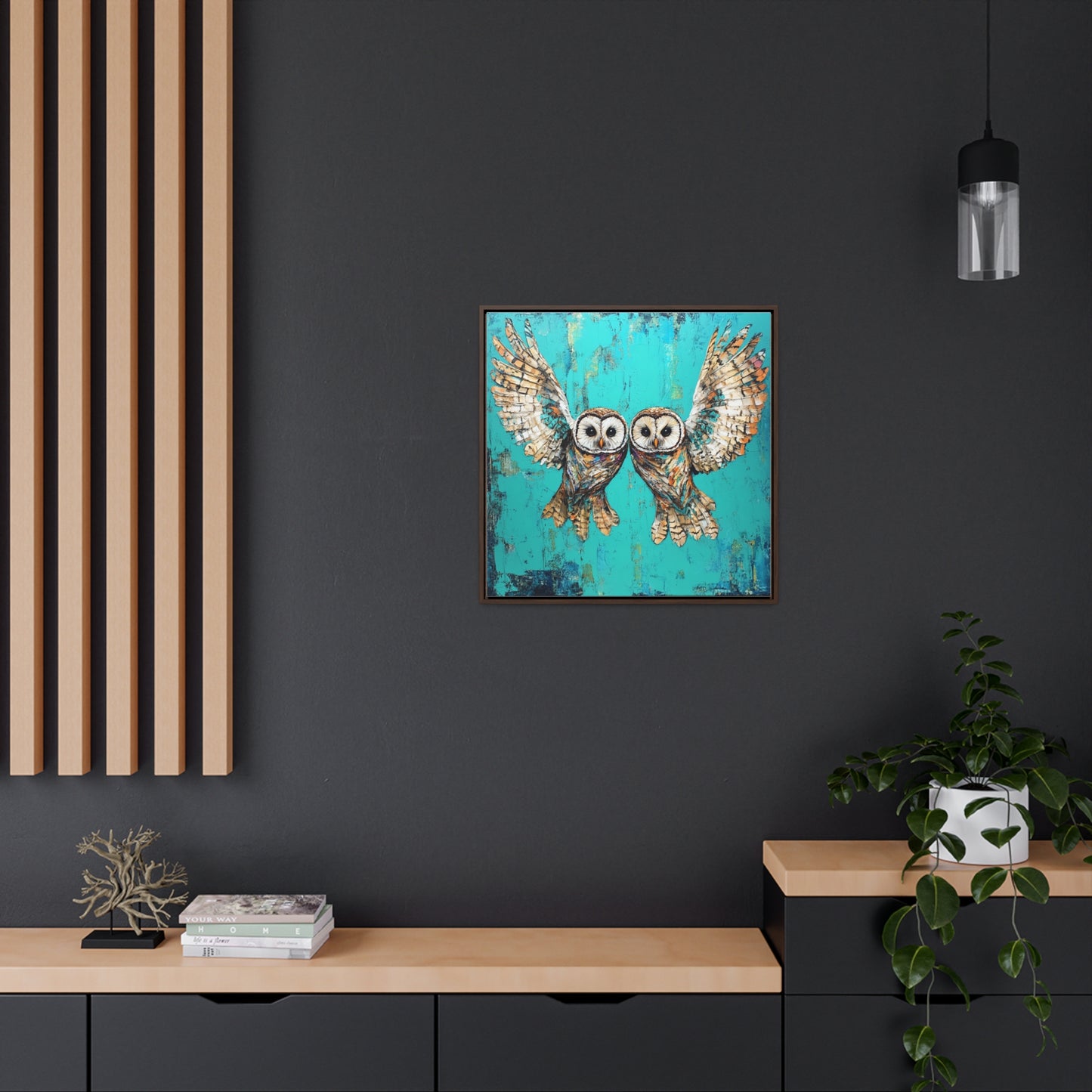 Hoot in a Half Bold Owl Canvas Art