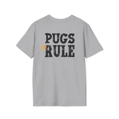 Pugs Rule Crown T-Shirt | Funny Pug Graphic Tee | Dog Lover Gift  Description/Crowned and Connected Collection