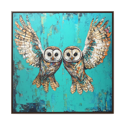 Hoot in a Half Bold Owl Canvas Art