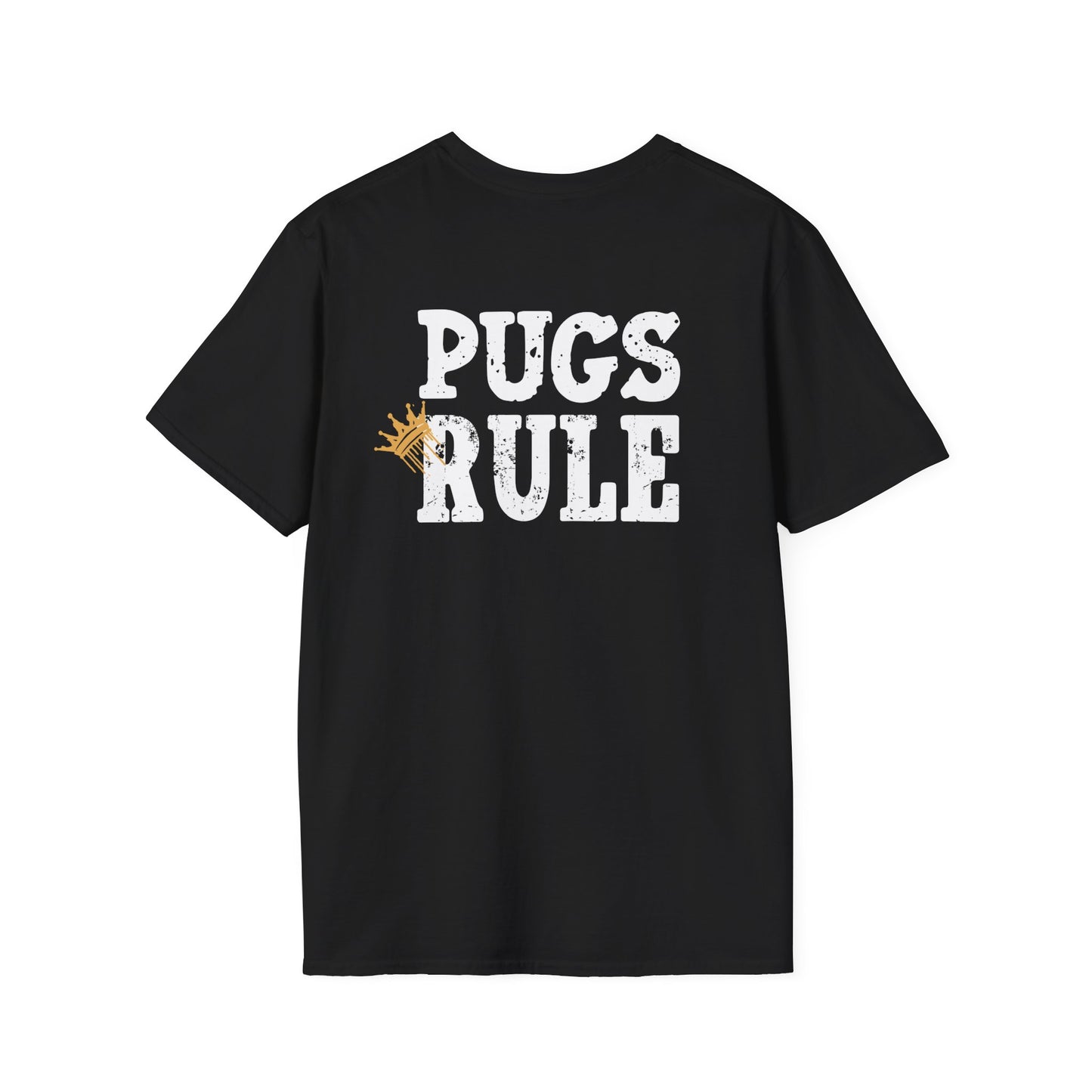 Pugs Rule Crown T-Shirt | Funny Pug Graphic Tee | Dog Lover Gift  Description/Crowned and Connected Collection