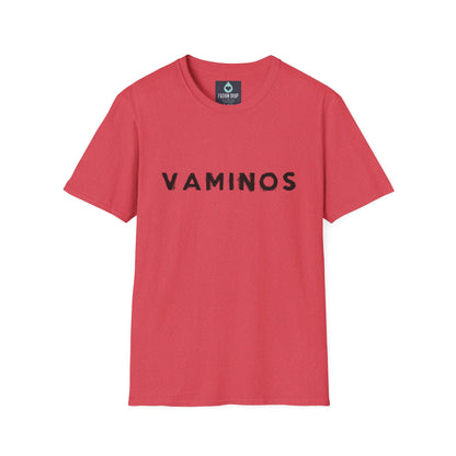 Unisex "Vaminos" Distressed Graphic Tee - Bold Black Casual T-Shirt