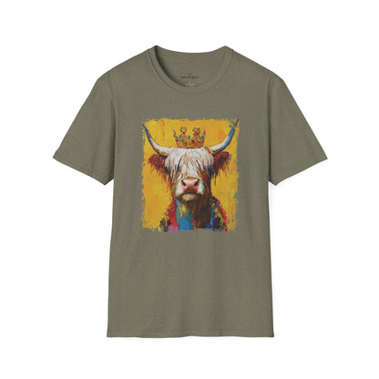 Highland Hair, Don't Care T-Shirt Highland Cow Vibrant Tee/Crowned and Connected Collection