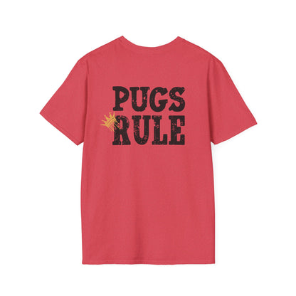 Pugs Rule Crown T-Shirt | Funny Pug Graphic Tee | Dog Lover Gift  Description/Crowned and Connected Collection