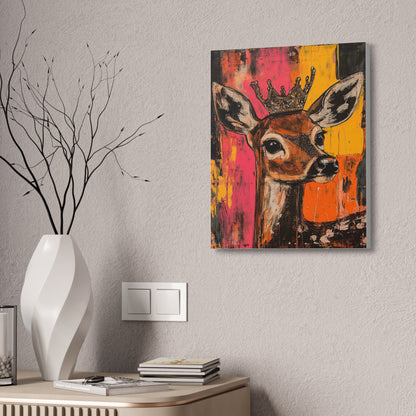 Darla- Whimsical Crowned Deer Canvas Art