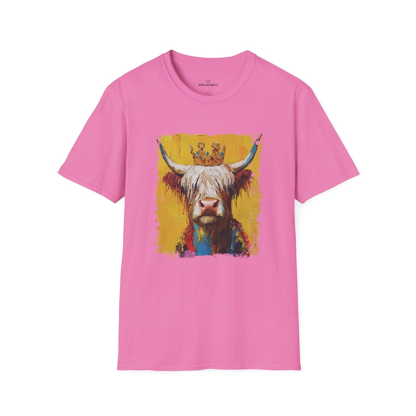 Highland Hair, Don't Care T-Shirt Highland Cow Vibrant Tee/Crowned and Connected Collection