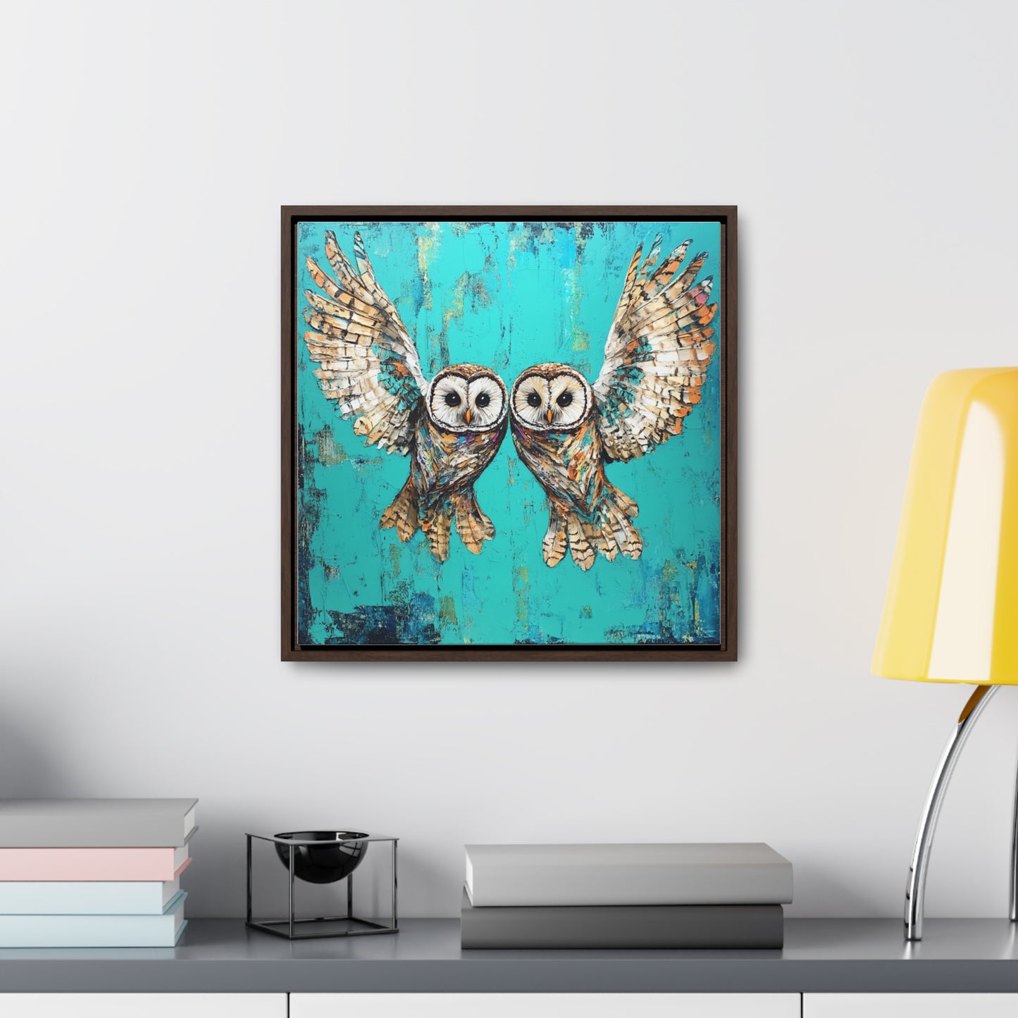 Hoot in a Half Bold Owl Canvas Art