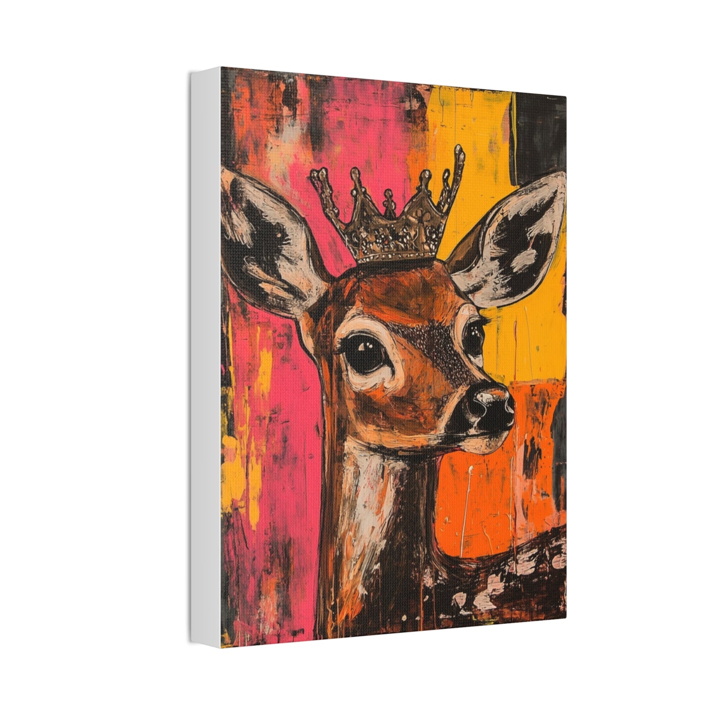 Darla- Whimsical Crowned Deer Canvas Art