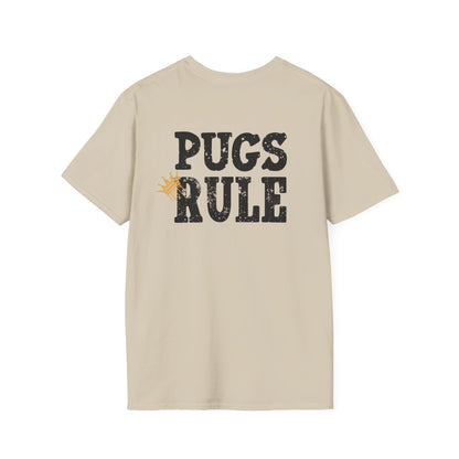 Pugs Rule Crown T-Shirt | Funny Pug Graphic Tee | Dog Lover Gift  Description/Crowned and Connected Collection