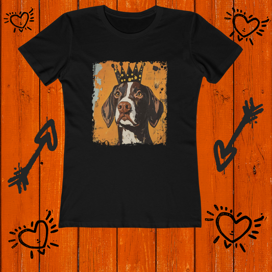 This Dog Won't Hunt, German Shorthair Pointer Funny T-shirt/The Boyfriend Tee for Women