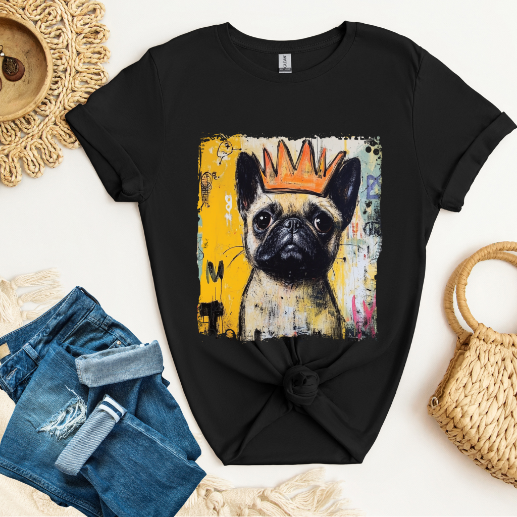 Pugs Rule Crown T-Shirt | Funny Pug Graphic Tee | Dog Lover Gift  Description/Crowned and Connected Collection