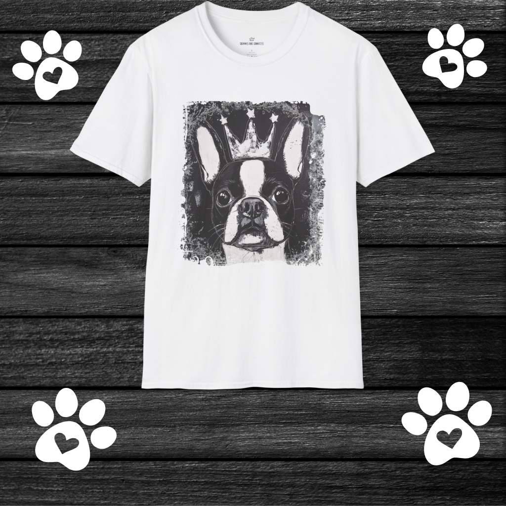 Boston Terrier Crowned T-Shirt – “You’re Not the Boss of Me” Funny Dog Tee