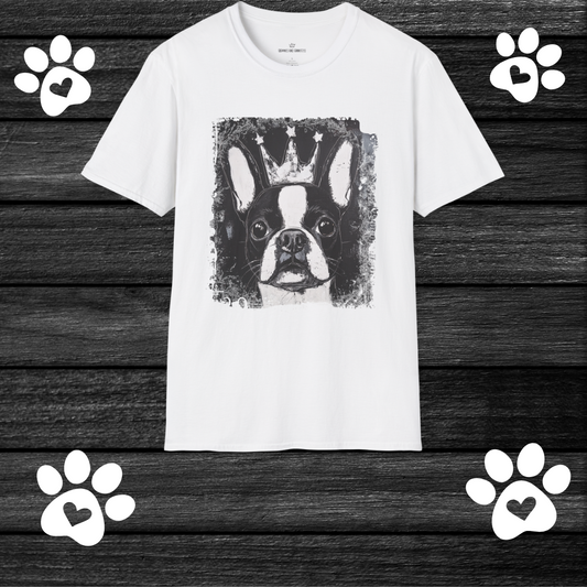 Boston Terrier Crowned T-Shirt – “You’re Not the Boss of Me” Funny Dog Tee