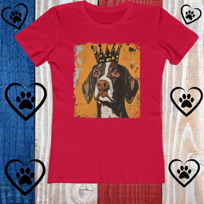 This Dog Won't Hunt, German Shorthair Pointer Funny T-shirt/The Boyfriend Tee for Women