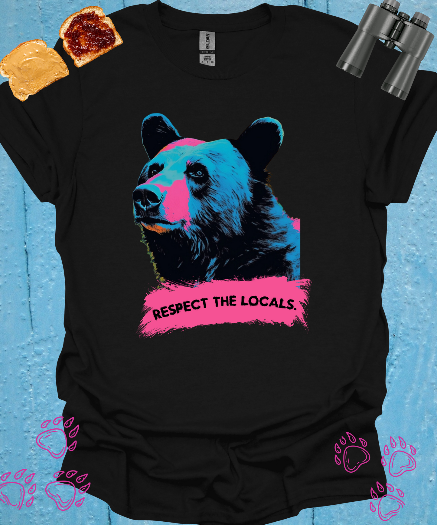 "Respect the Locals – The Vibrant Bear Tee"