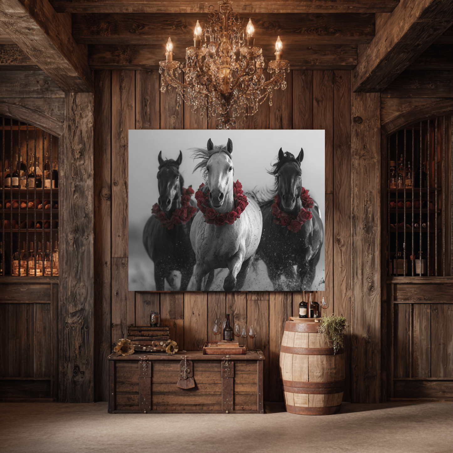 Gallop & Glory: Run the Red Reign – Canvas Wall Art
