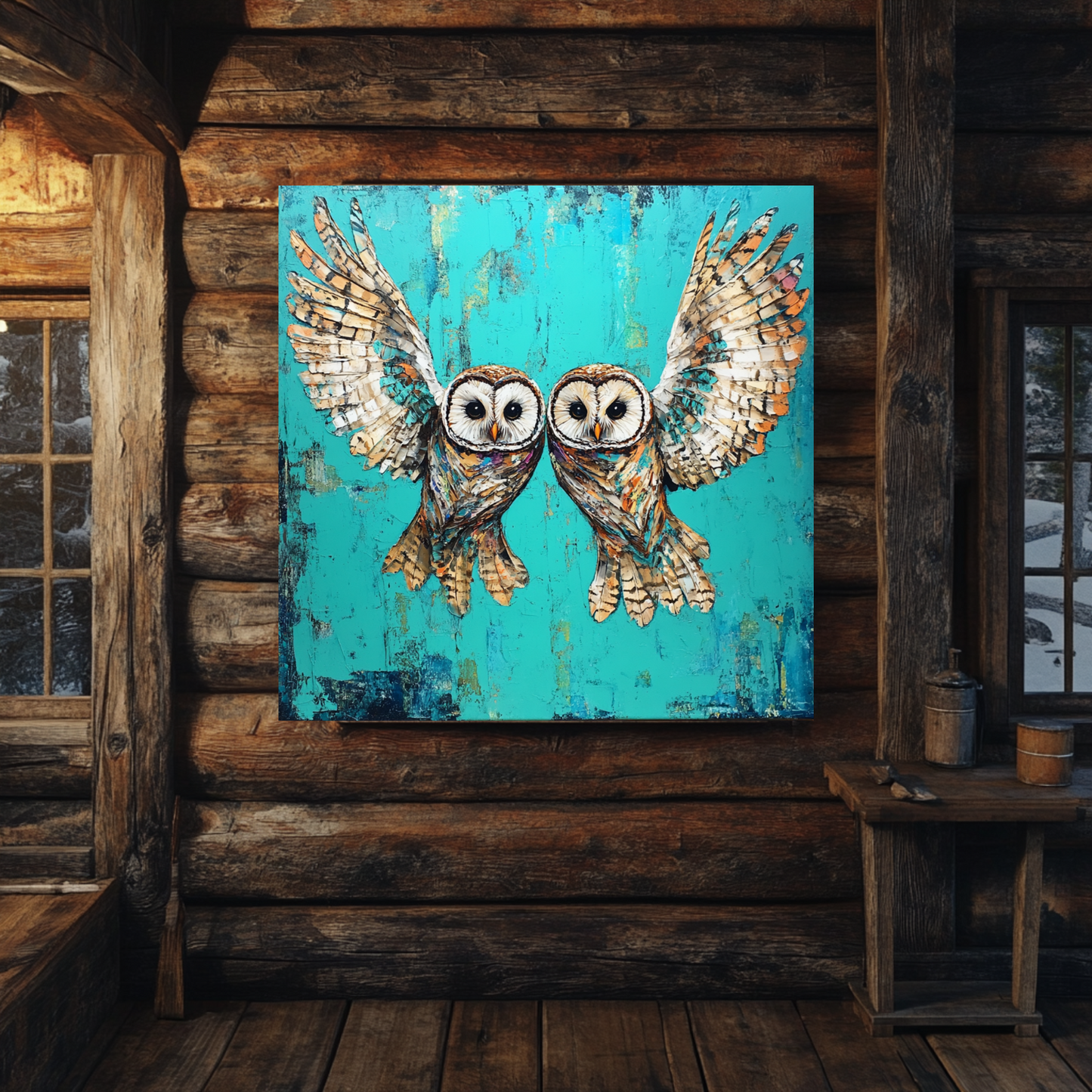 Hoot in a Half Bold Owl Canvas Art