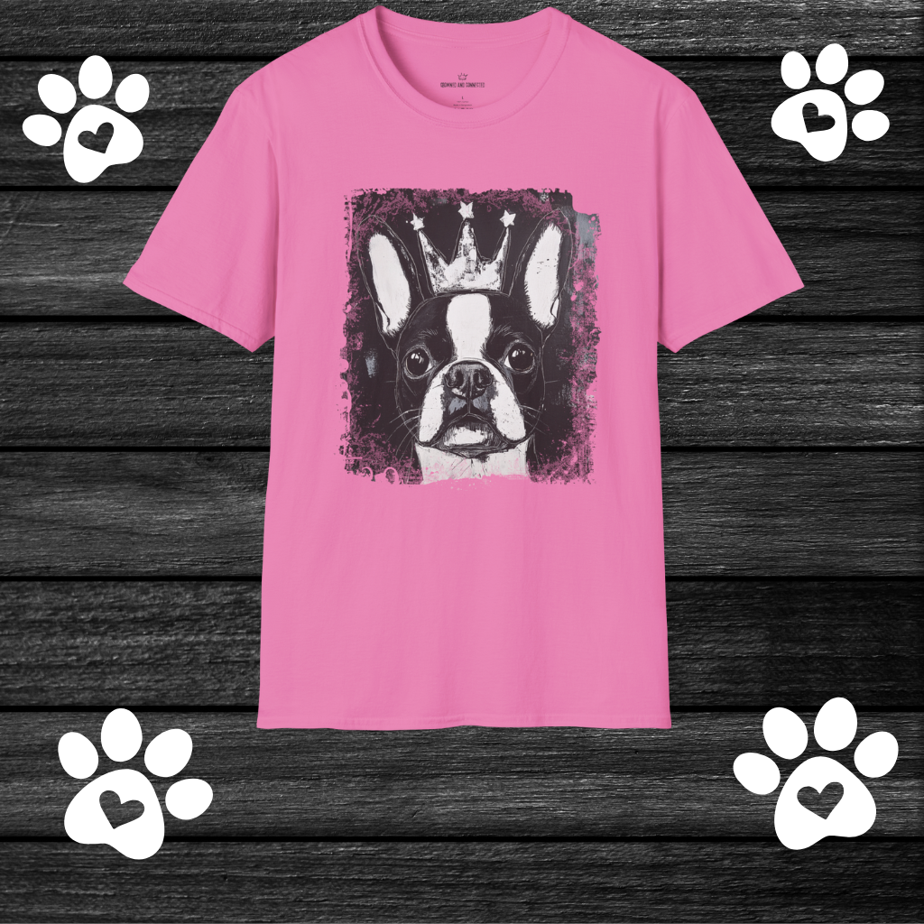 Boston Terrier Crowned T-Shirt – “You’re Not the Boss of Me” Funny Dog Tee