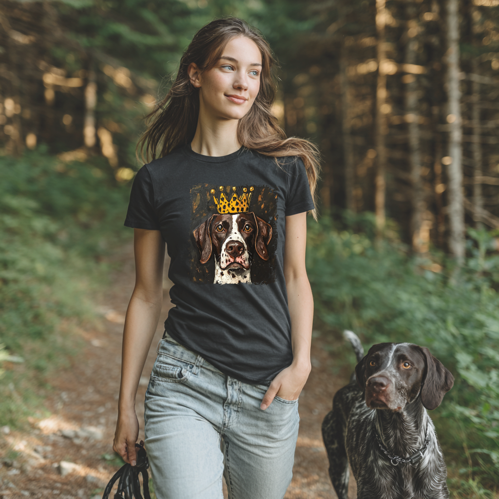 German Shorthair Pointer Crowned T-Shirt – “This Dog Won’t Hunt” Funny Dog Tee | Crowned & Connected Collection